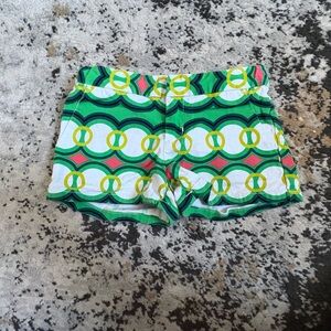Girl's Patterned Green Shorts